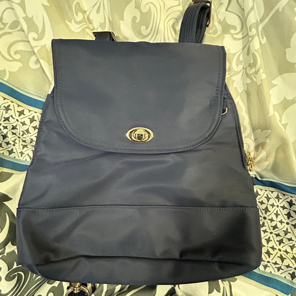 Navy Blue Anti-Theft Backpack